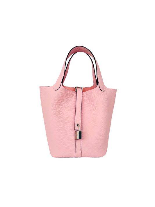 Hermes Picotin Lock 18 Rose Sakura Pink Clemence Palladium Hardware