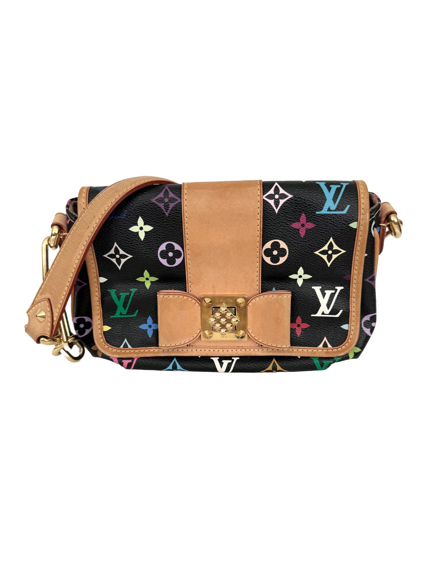 Louis Vuitton Takashi Murakami Multicolor Patti Black Shoulder Bag