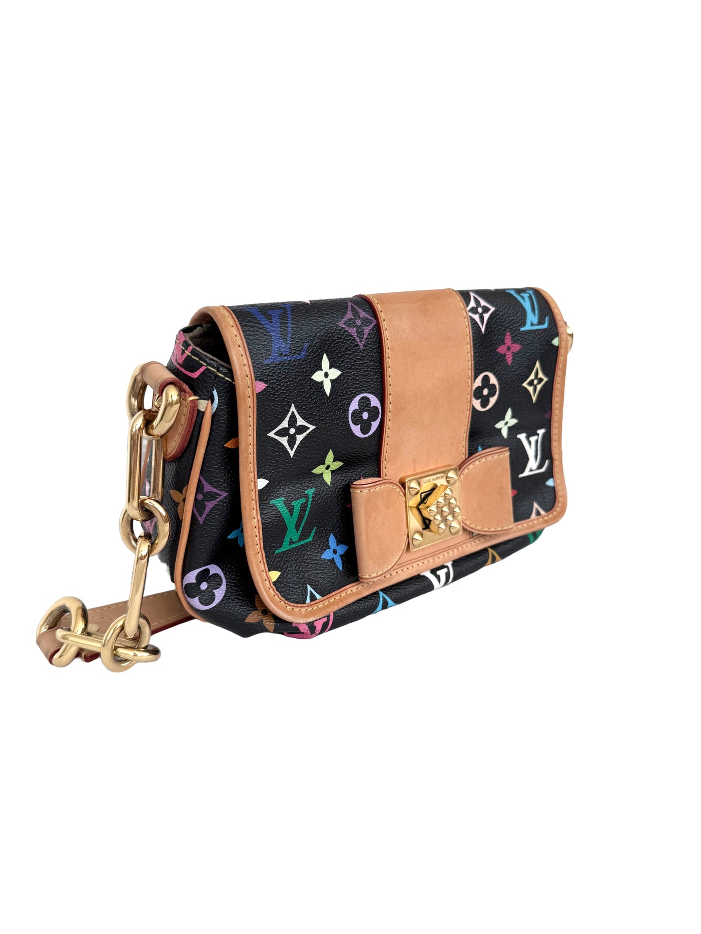 Louis Vuitton Takashi Murakami Multicolor Patti Black Shoulder Bag