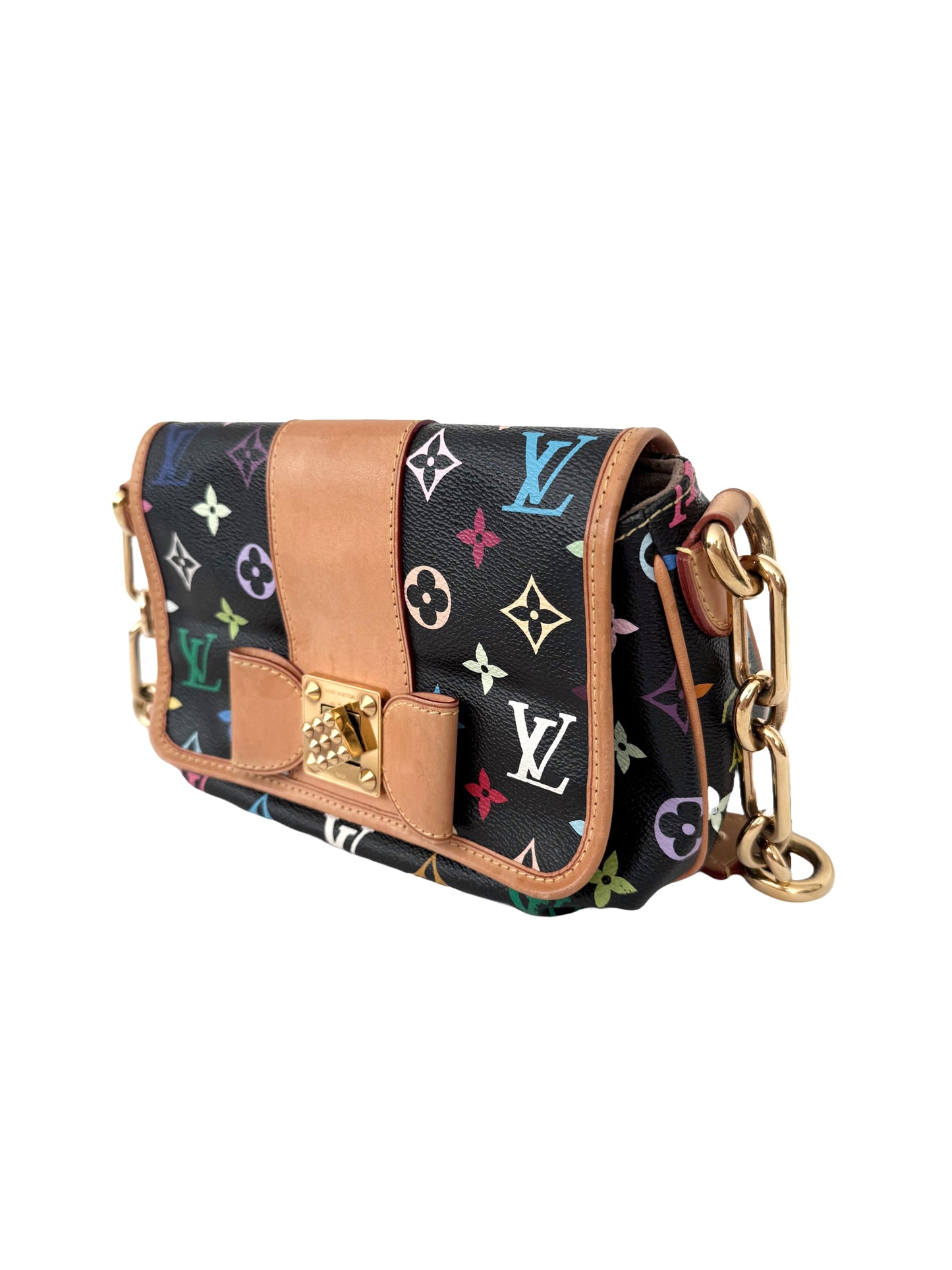 Louis Vuitton Takashi Murakami Multicolor Patti Black Shoulder Bag