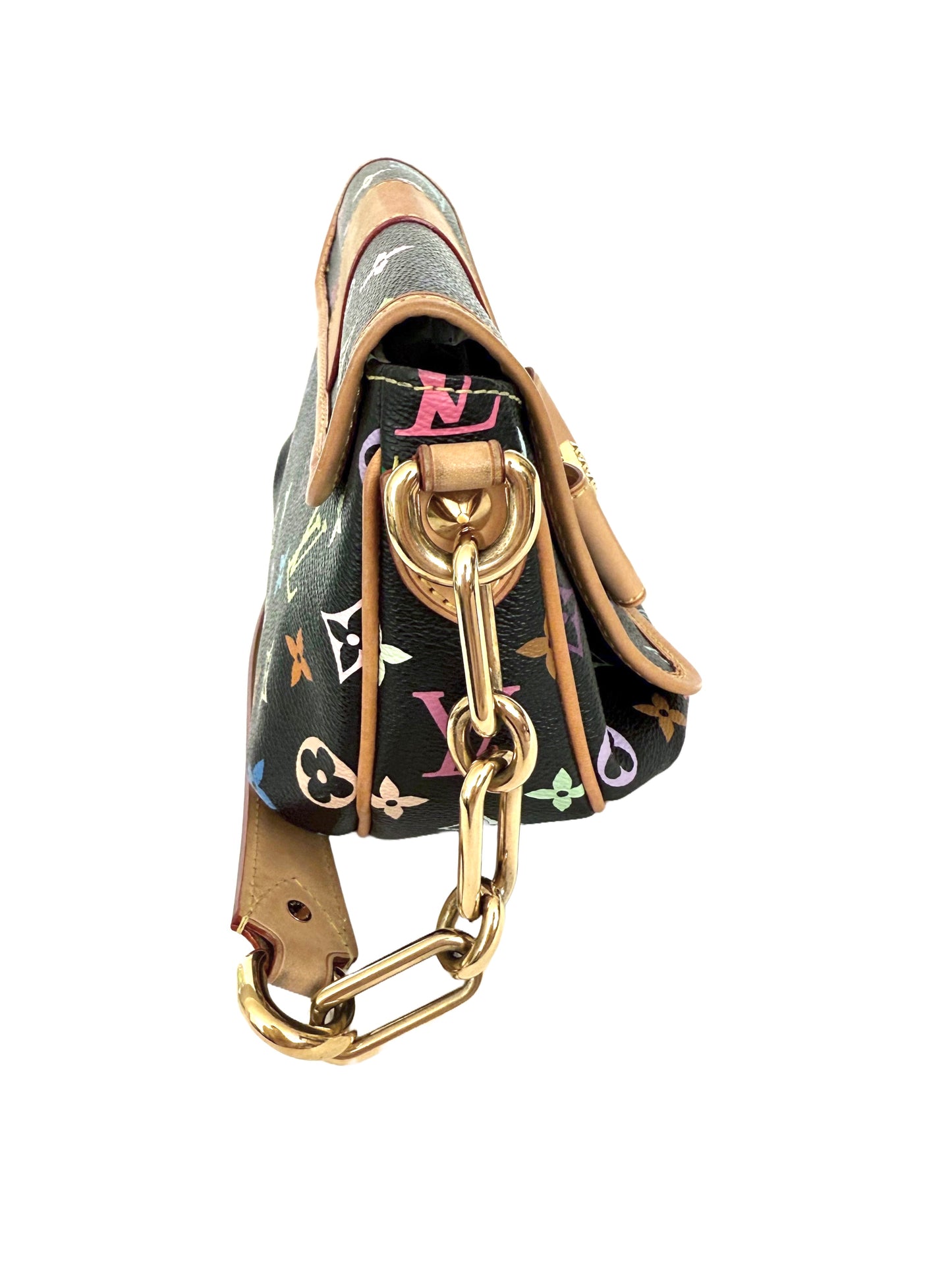 Louis Vuitton Takashi Murakami Multicolor Patti Black Shoulder Bag