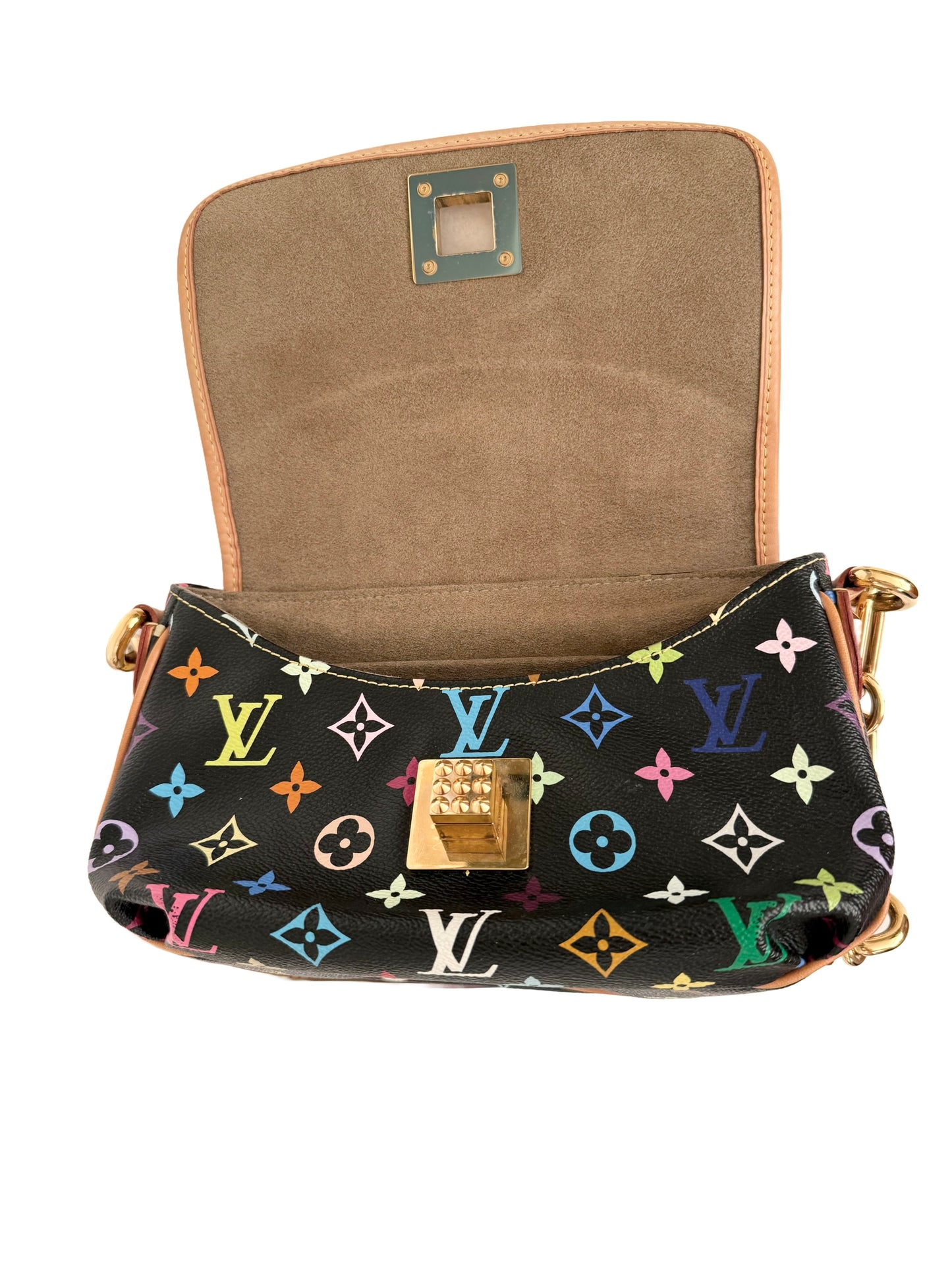 Louis Vuitton Takashi Murakami Multicolor Patti Black Shoulder Bag