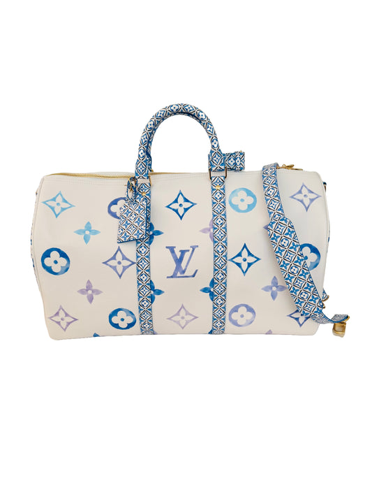 Louis Vuitton By The Pool Keepall Bandouliere 50 Watercolor Blue