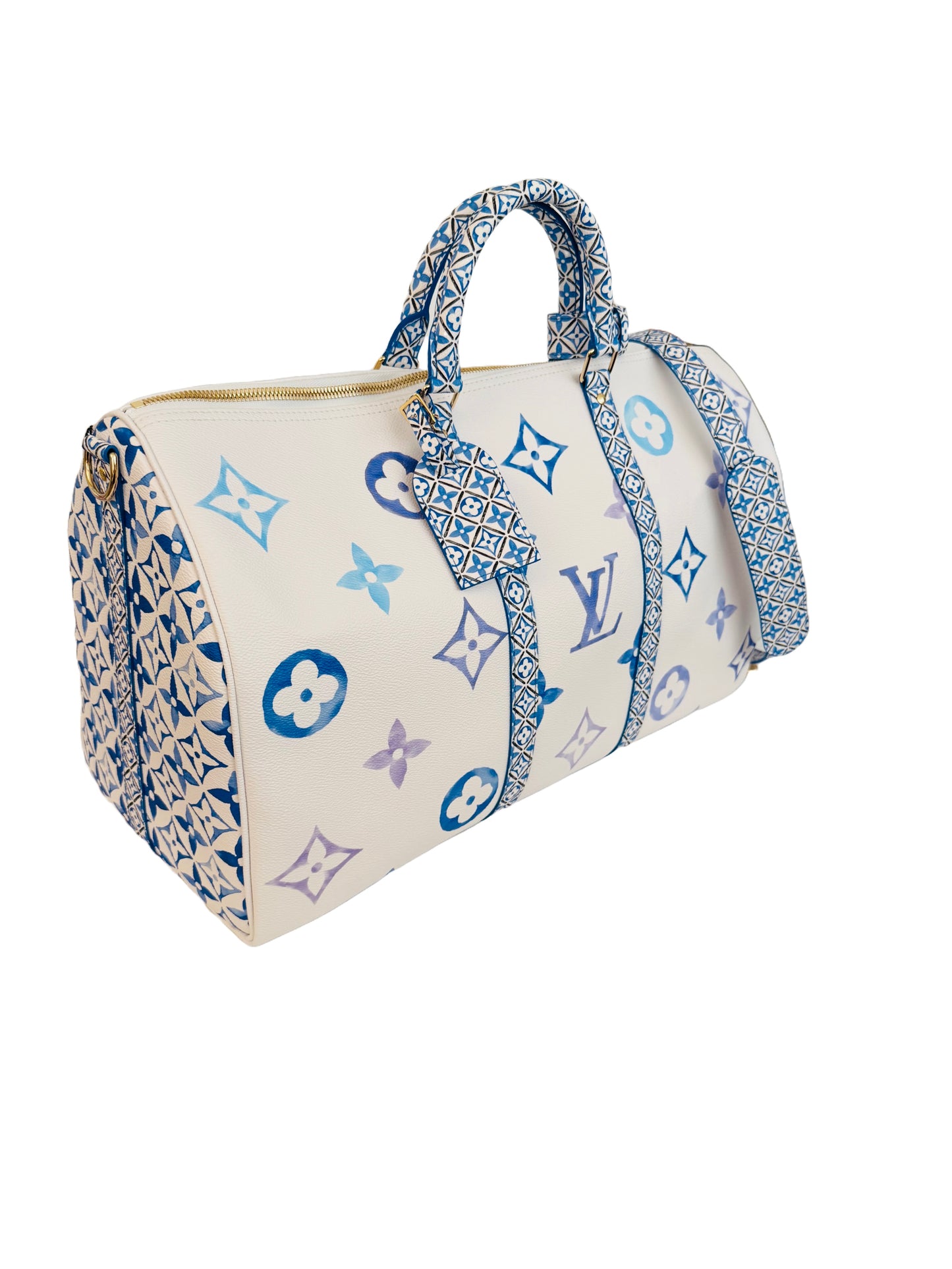 Louis Vuitton By The Pool Keepall Bandouliere 50 Watercolor Blue