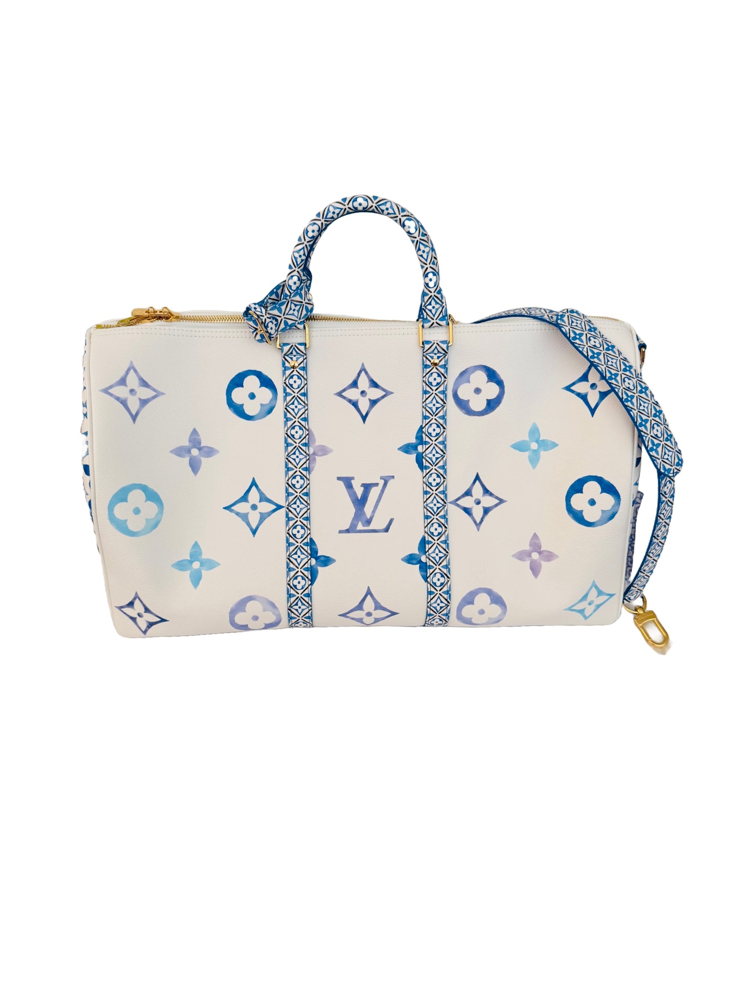 Louis Vuitton By The Pool Keepall Bandouliere 50 Watercolor Blue