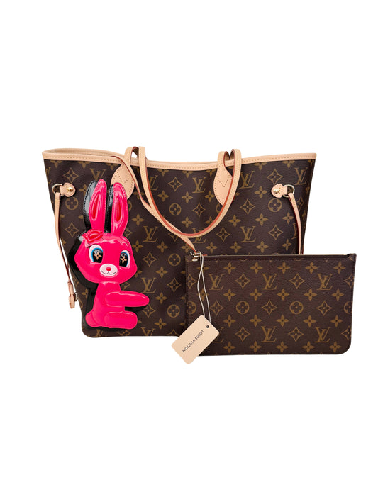 Louis Vuitton Monogram Neverfull MM Pink Bunny Artist Sun Yitian Limited Edition