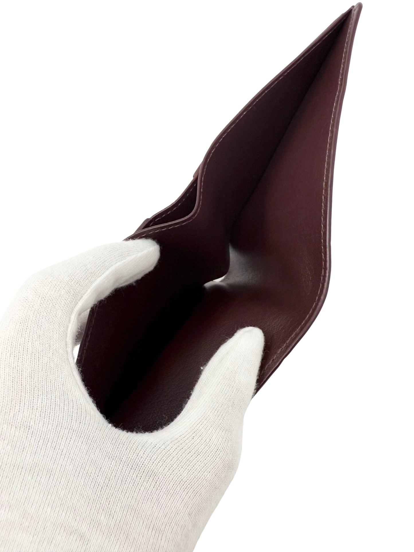 Louis Vuitton Pharrell Ostrich Bifold Wallet Card Holder Bordeaux Burgundy