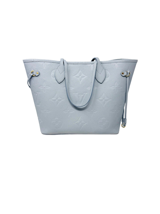 Louis Vuitton Monogram Giant Empreinte Neverfull MM Tote Blue Hour