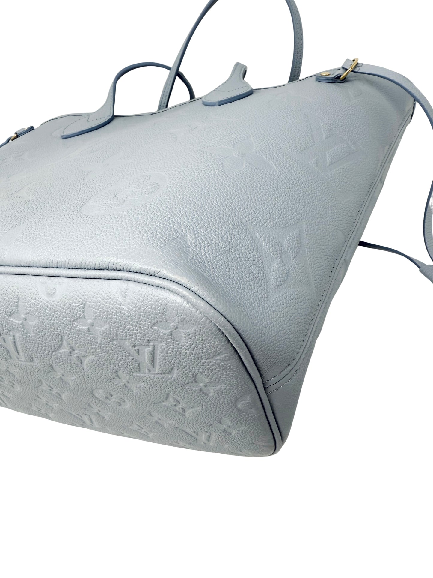 Louis Vuitton Monogram Giant Empreinte Neverfull MM Tote Blue Hour