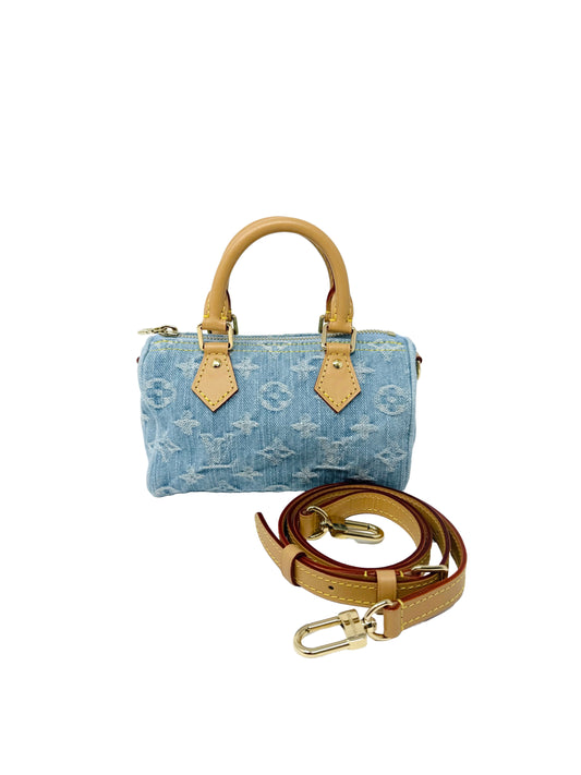 Louis Vuitton Speedy Nano Monogram Denim Sky Blue