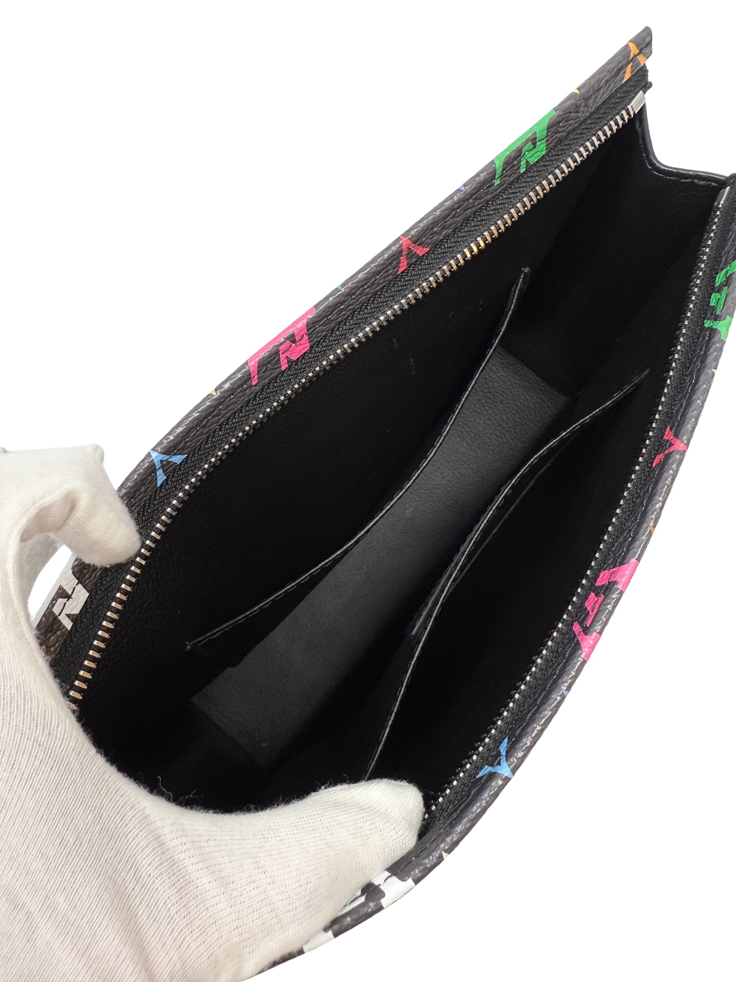 Louis Vuitton Murakami Cosmetic Toiletry Pouch 26 Multicolor Black
