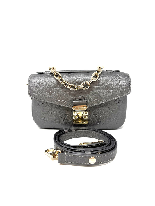 Louis Vuitton Shimmery Empreinte LV Ski Pochette Metis East West Gun Metal