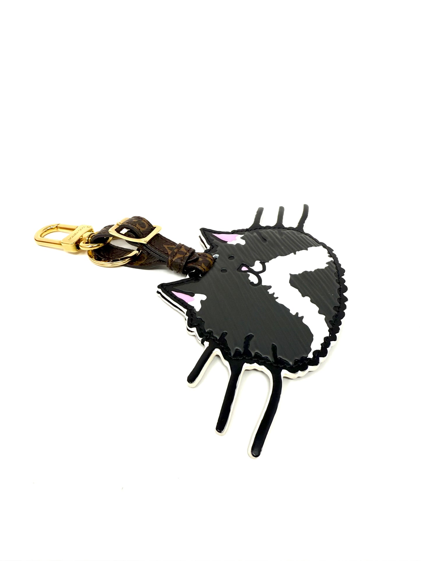 Louis Vuitton x Grace Coddington Catogram Charm Key Holder Gray Whiskers Cat