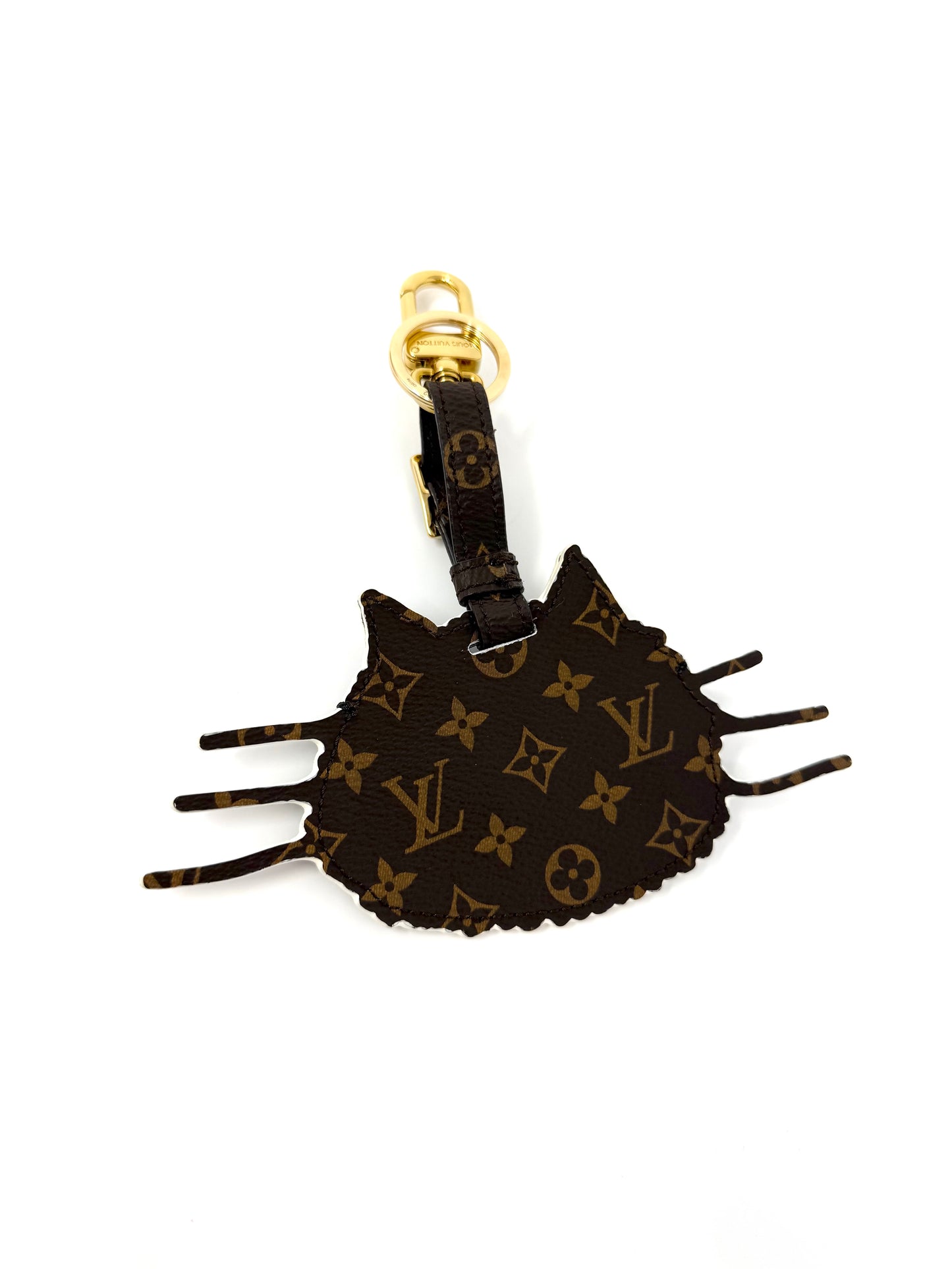 Louis Vuitton x Grace Coddington Catogram Charm Key Holder Gray Whiskers Cat