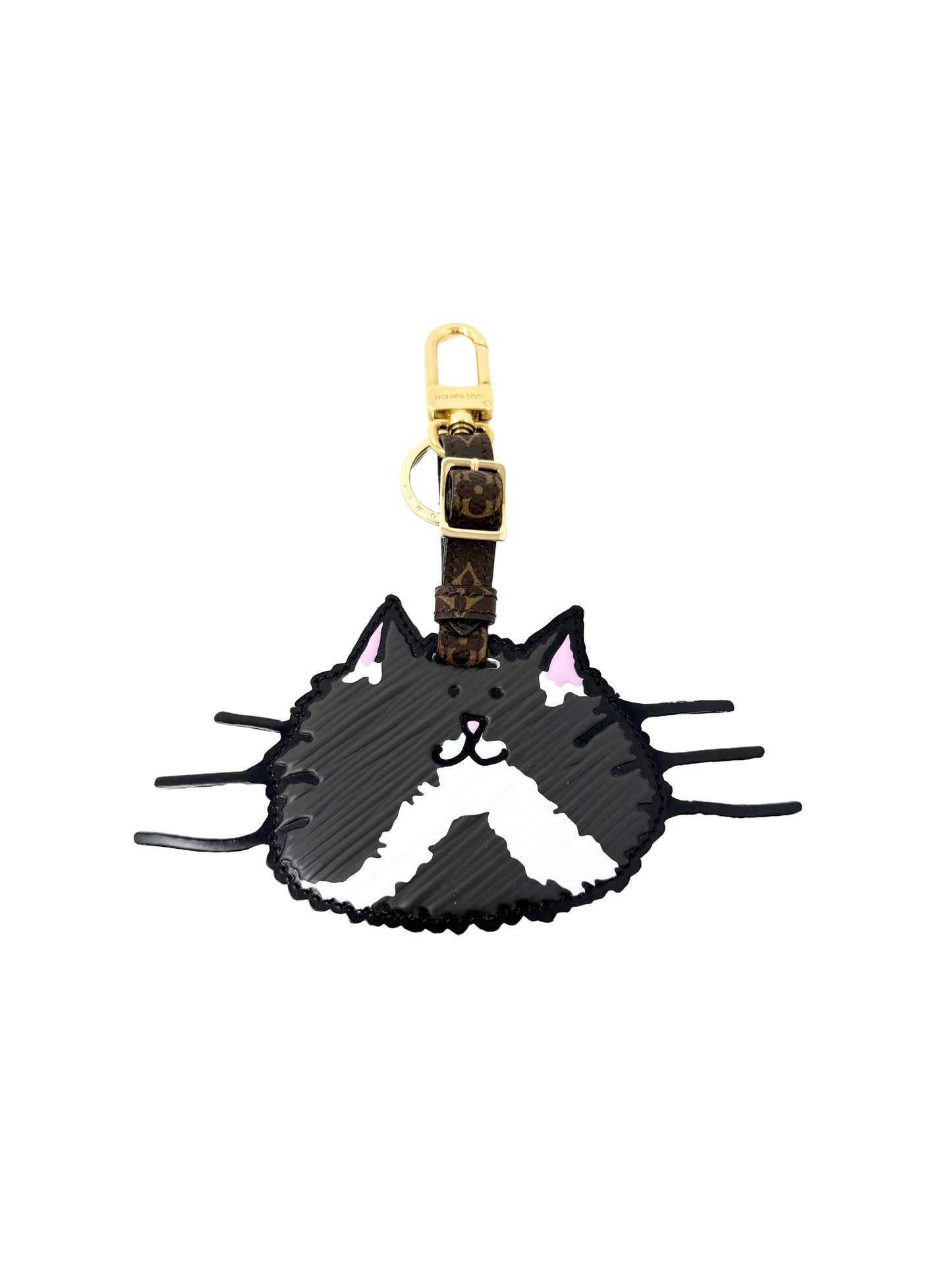 Louis Vuitton x Grace Coddington Catogram Charm Key Holder Gray Whiskers Cat
