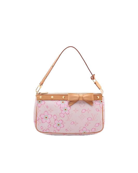 Louis Vuitton Takashi Murakami Pink Monogram Cherry Blossom Pochette Accessoires