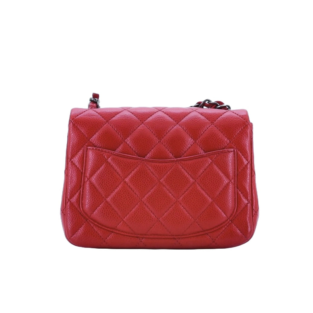 Chanel Classic Flap Quilted Square Mini Red Caviar