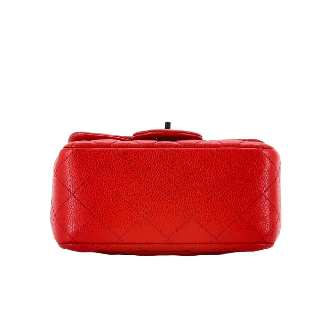 Chanel Classic Flap Quilted Square Mini Red Caviar