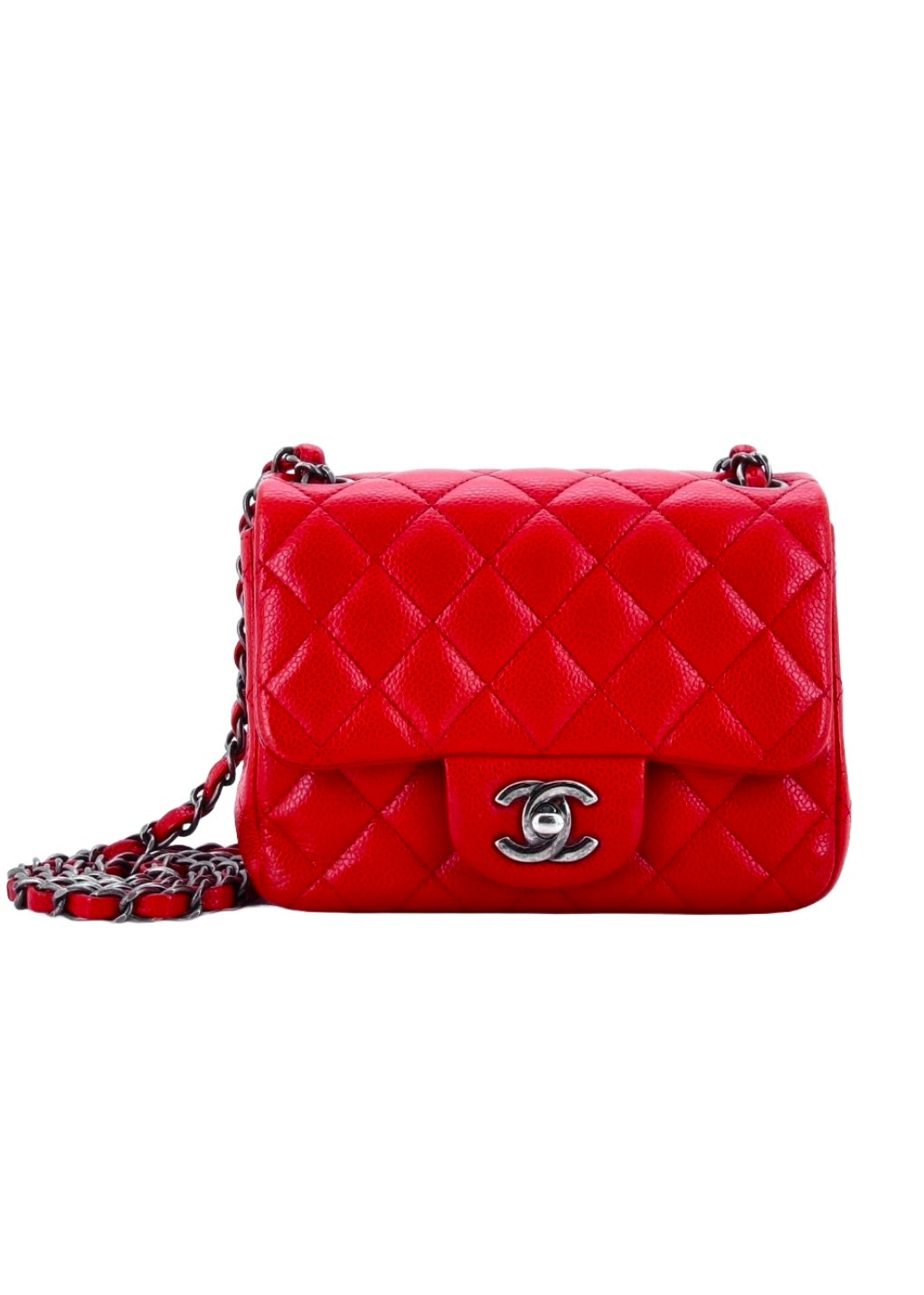 Chanel Classic Flap Quilted Square Mini Red Caviar