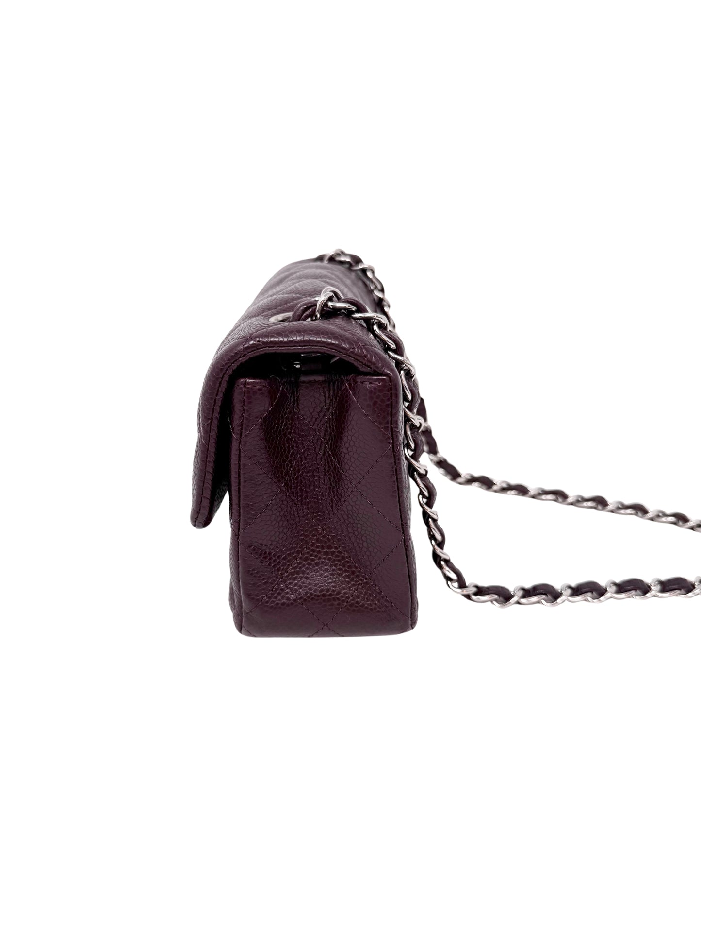 Chanel Caviar Classic Flap Mini Rectangular Burgundy Raisin