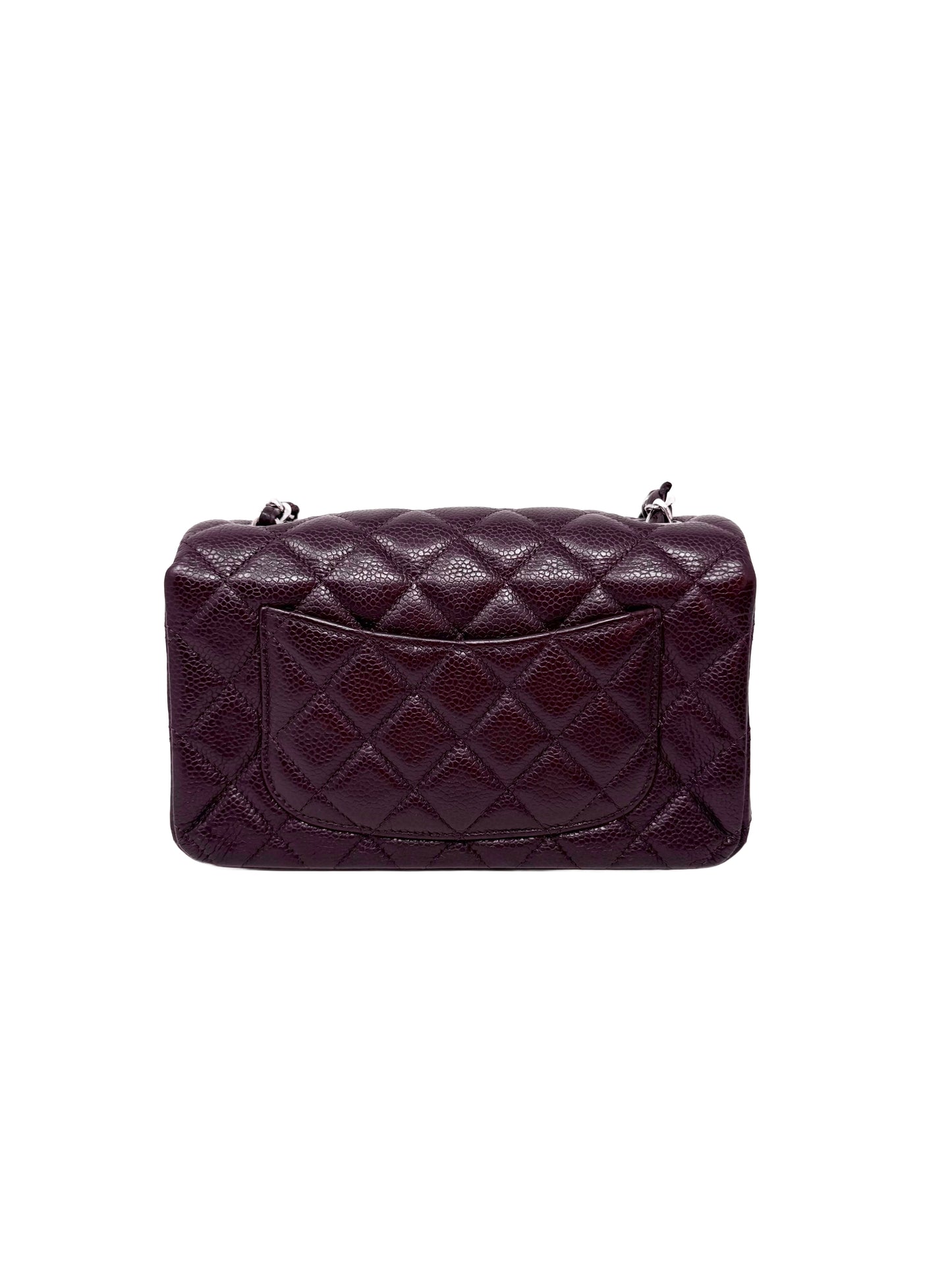 Chanel Caviar Classic Flap Mini Rectangular Burgundy Raisin