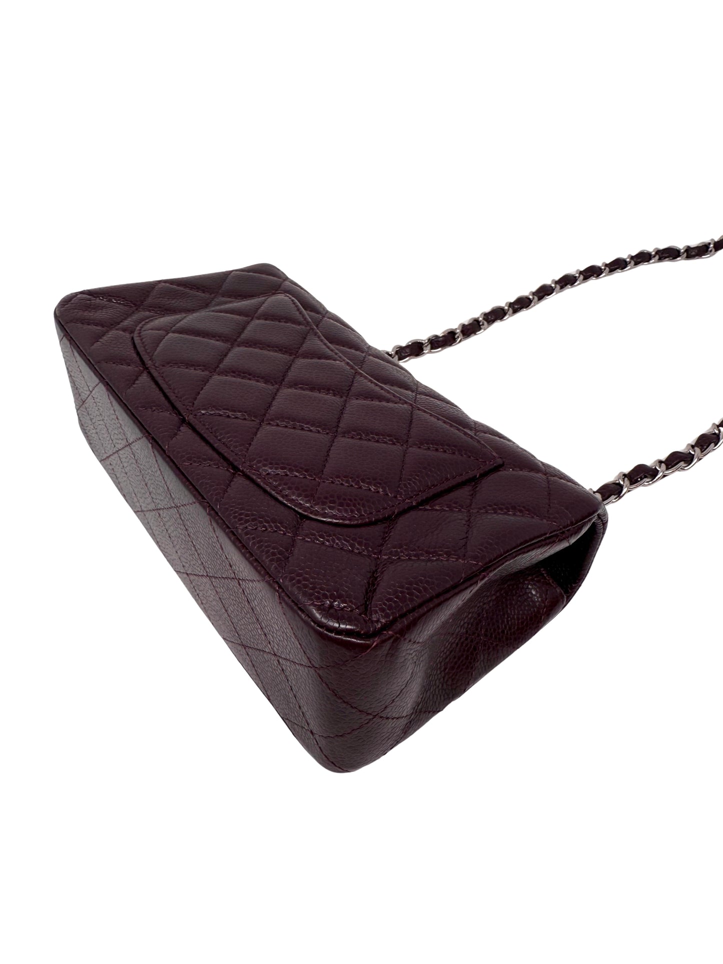 Chanel Caviar Classic Flap Mini Rectangular Burgundy Raisin