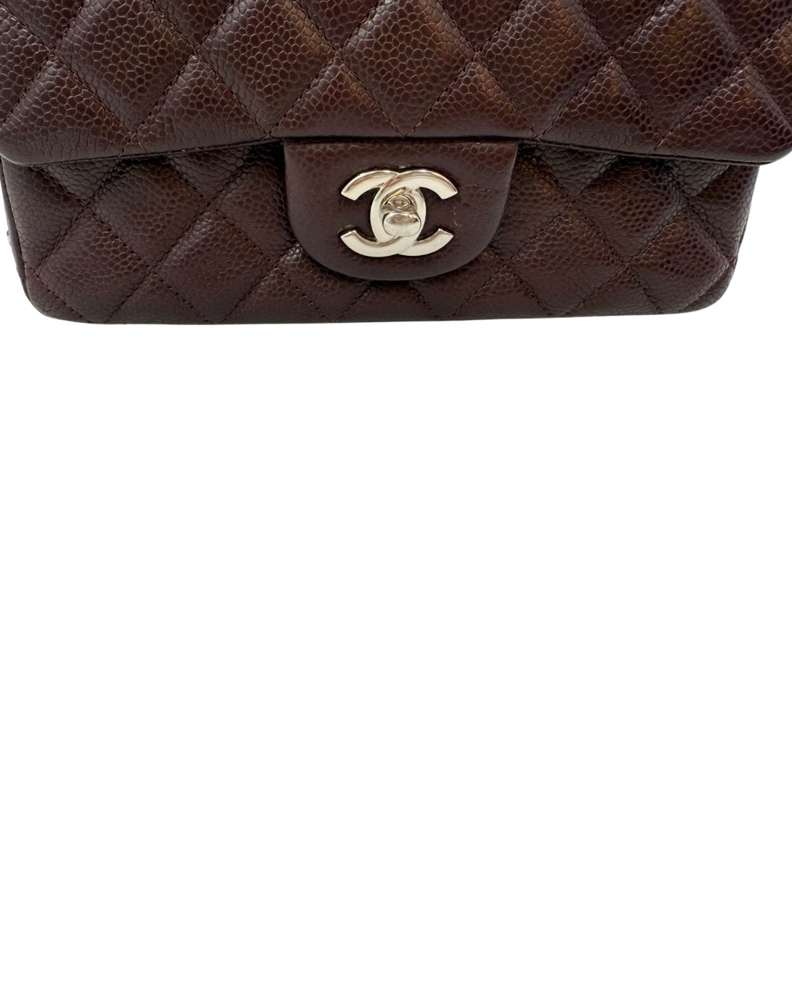 Chanel Caviar Classic Flap Mini Rectangular Burgundy Raisin