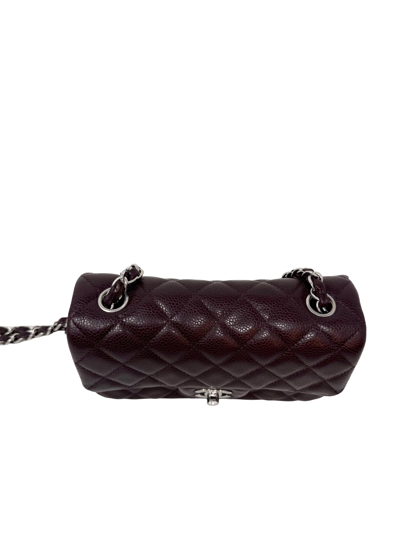 Chanel Caviar Classic Flap Mini Rectangular Burgundy Raisin