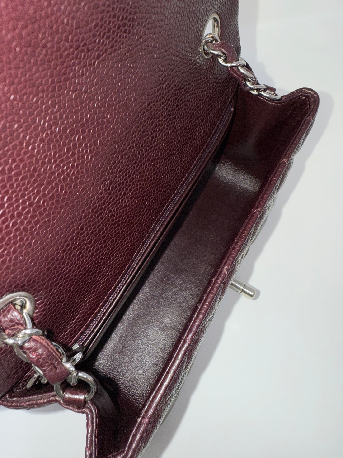 Chanel Caviar Classic Flap Mini Rectangular Burgundy Raisin