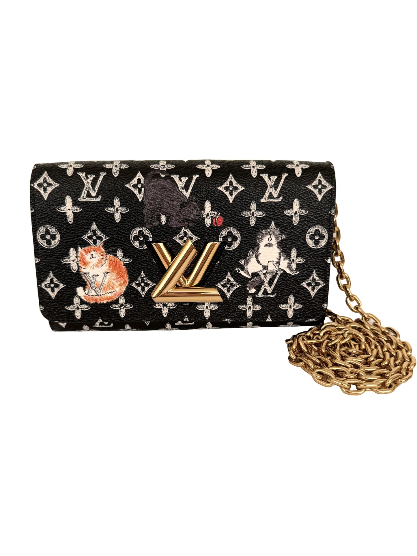 Louis Vuitton Grace Coddington Catogram Twist Chain Crossbody Bag