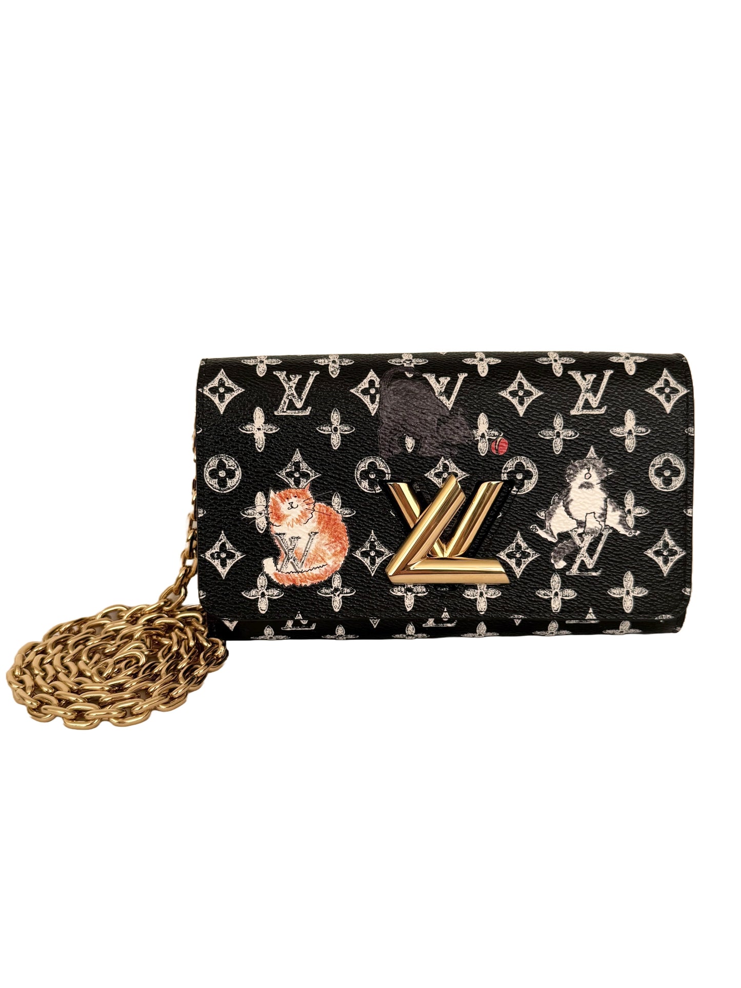 Louis Vuitton Grace Coddington Catogram Twist Chain Crossbody Bag