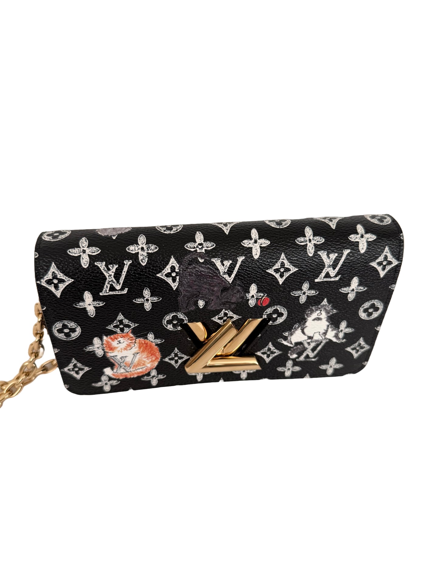 Louis Vuitton Grace Coddington Catogram Twist Chain Crossbody Bag