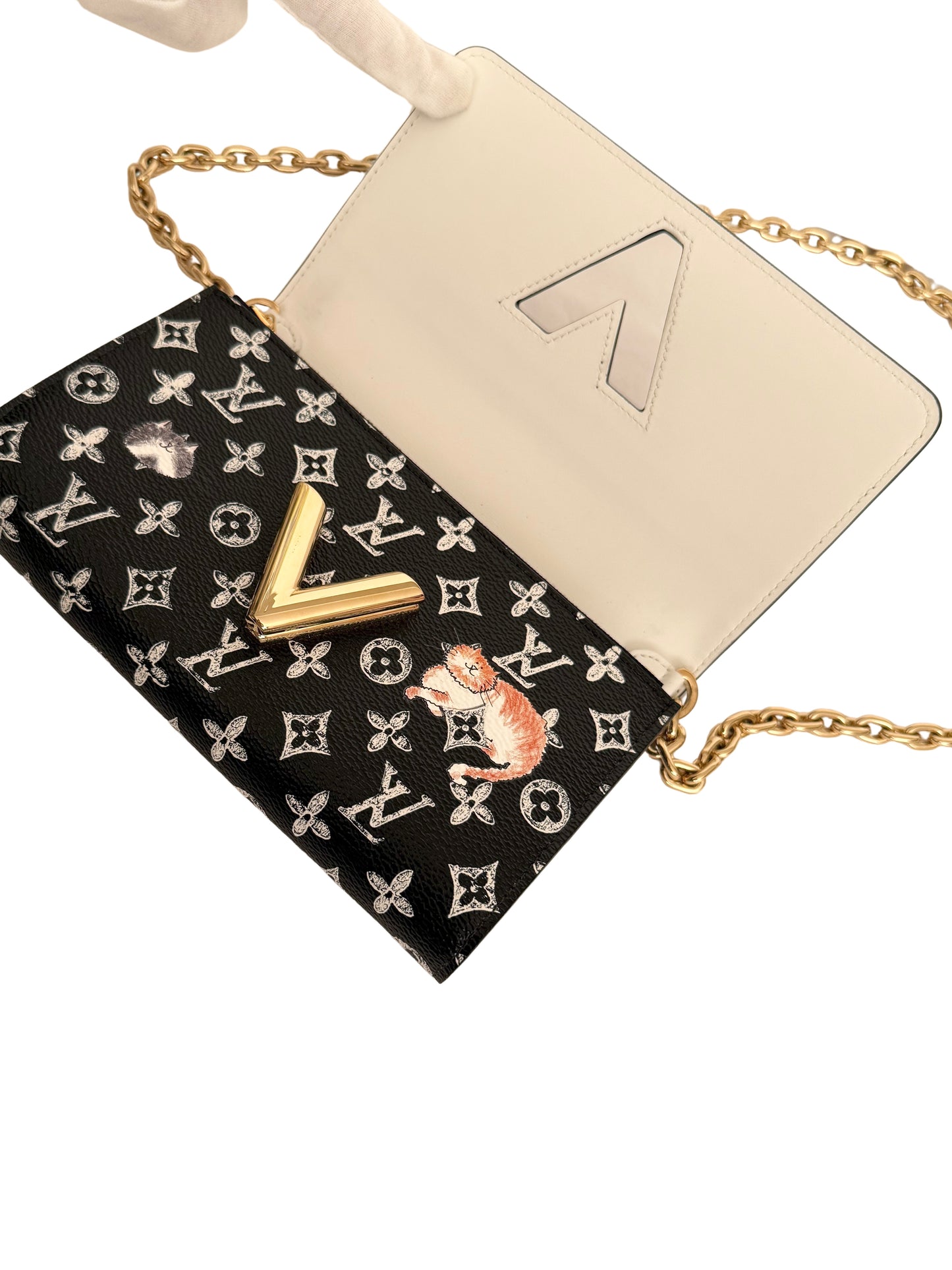 Louis Vuitton Grace Coddington Catogram Twist Chain Crossbody Bag