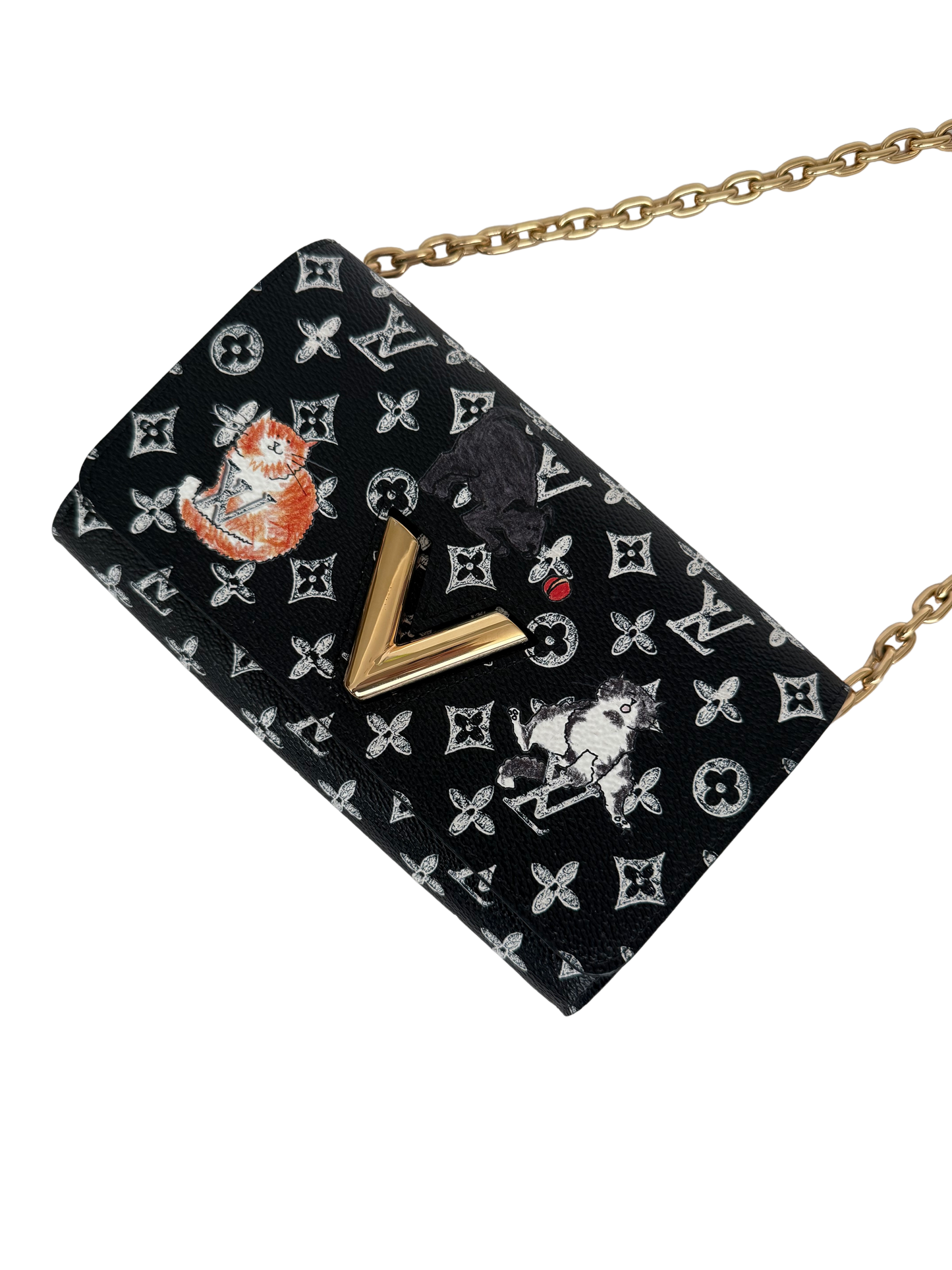 Louis Vuitton Grace Coddington Catogram Twist Chain Crossbody Bag