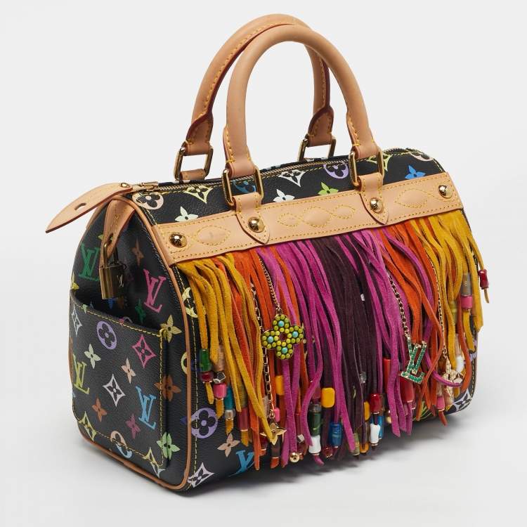 Louis Vuitton Takashi Murakami Speedy 25 Fringe Multicolor Black