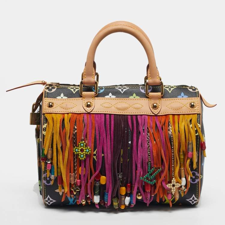 Louis Vuitton Takashi Murakami Speedy 25 Fringe Multicolor Black