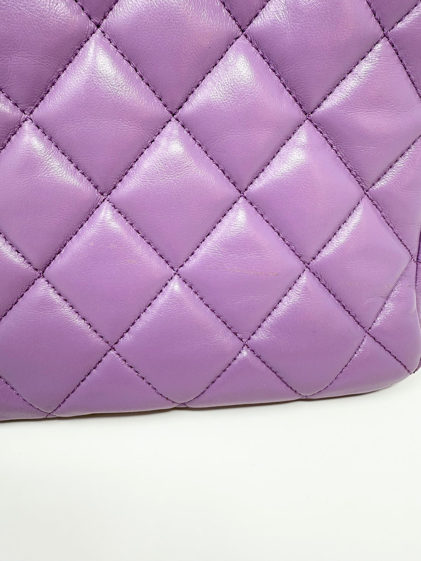 CHANEL Pick Me Up Hobo Small Logo Chain Lambskin Quilted Purple