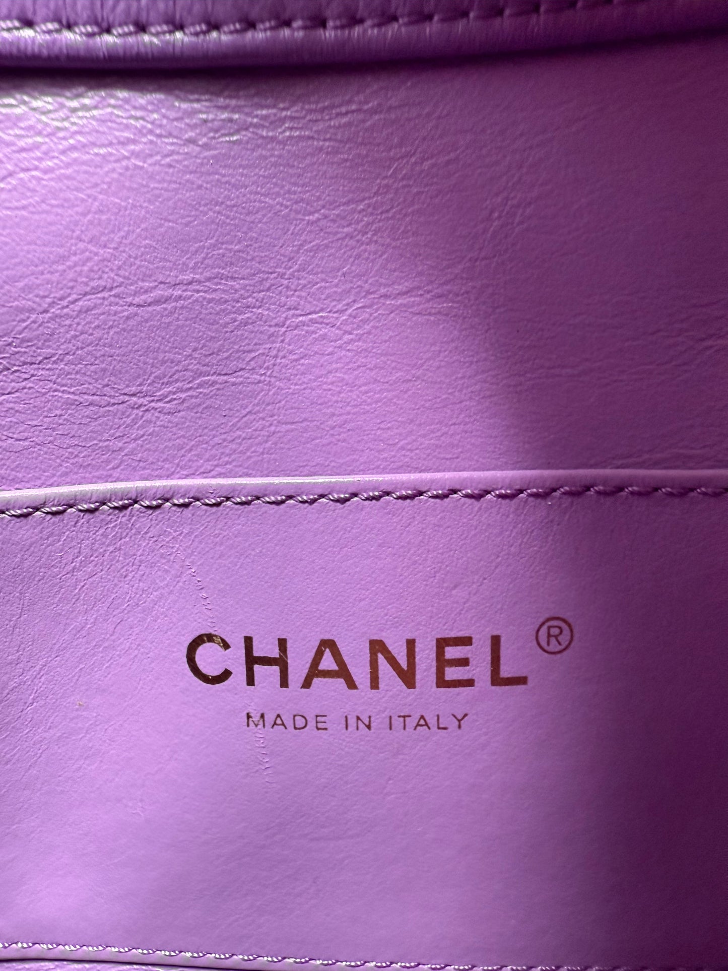 CHANEL Pick Me Up Hobo Small Logo Chain Lambskin Quilted Purple