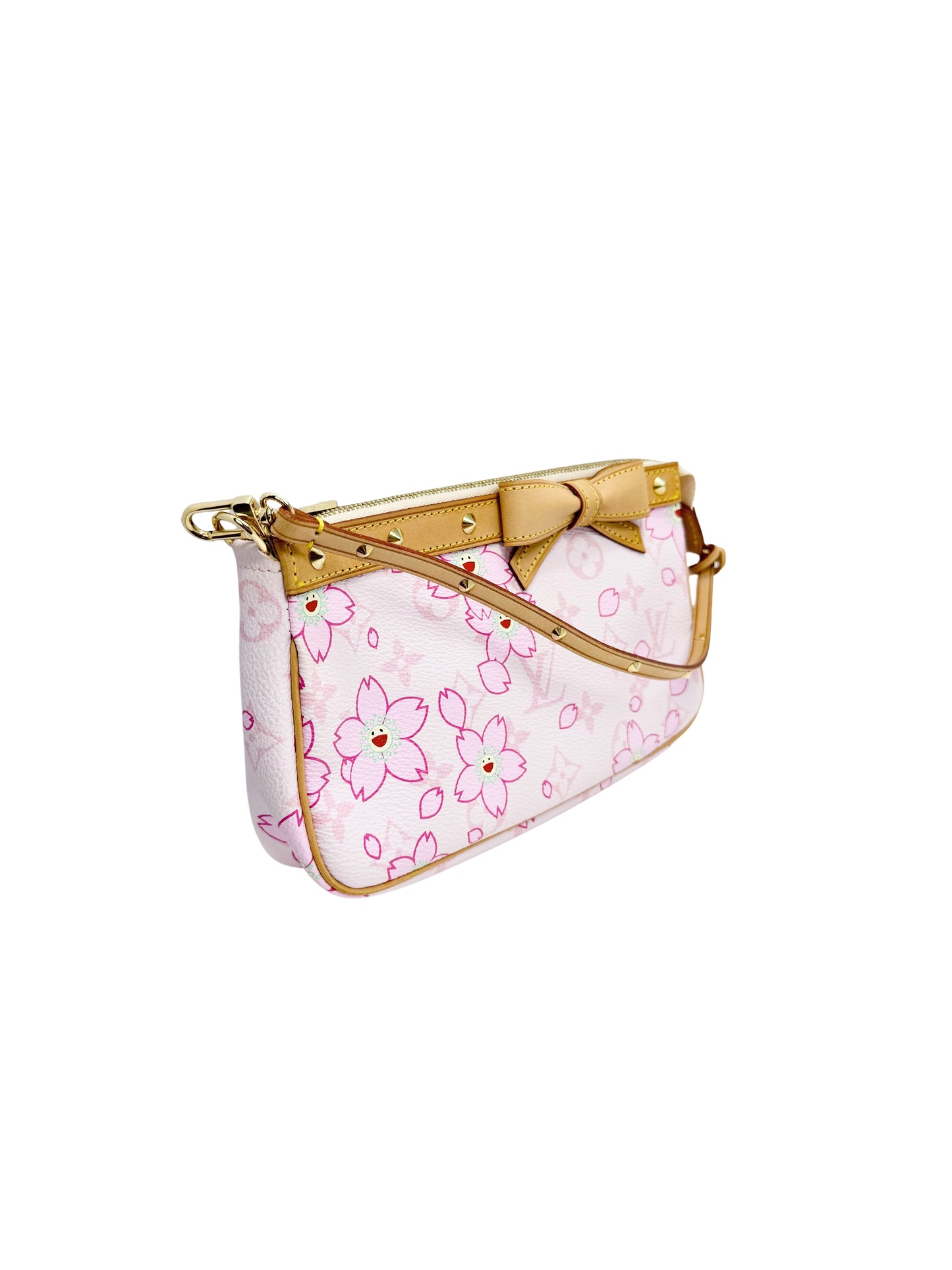 Louis Vuitton Takashi Murakami Pink Monogram Cherry Blossom Pochette Accessoires