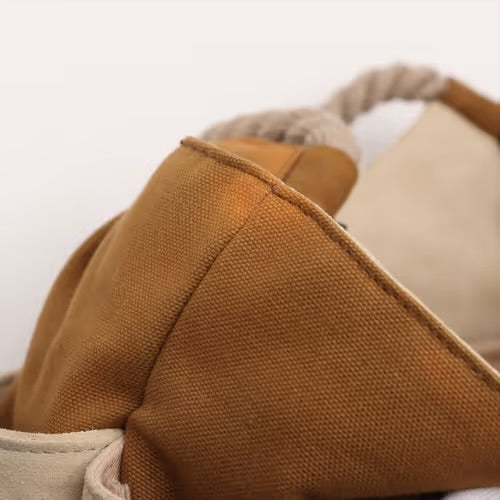 CHANEL Coco Mark Camelia Applique Beach Tote Handbag Lucky Clover Khaki Brown
