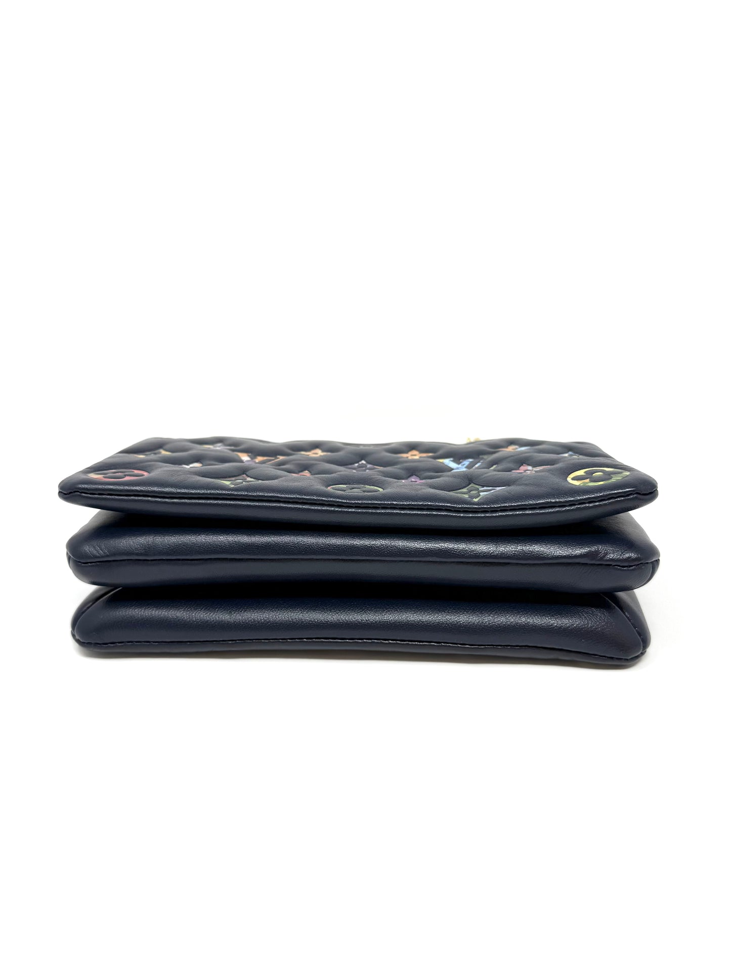 Louis Vuitton LV Garden Pochette Coussin Embossed Multicolor Monogram Navy