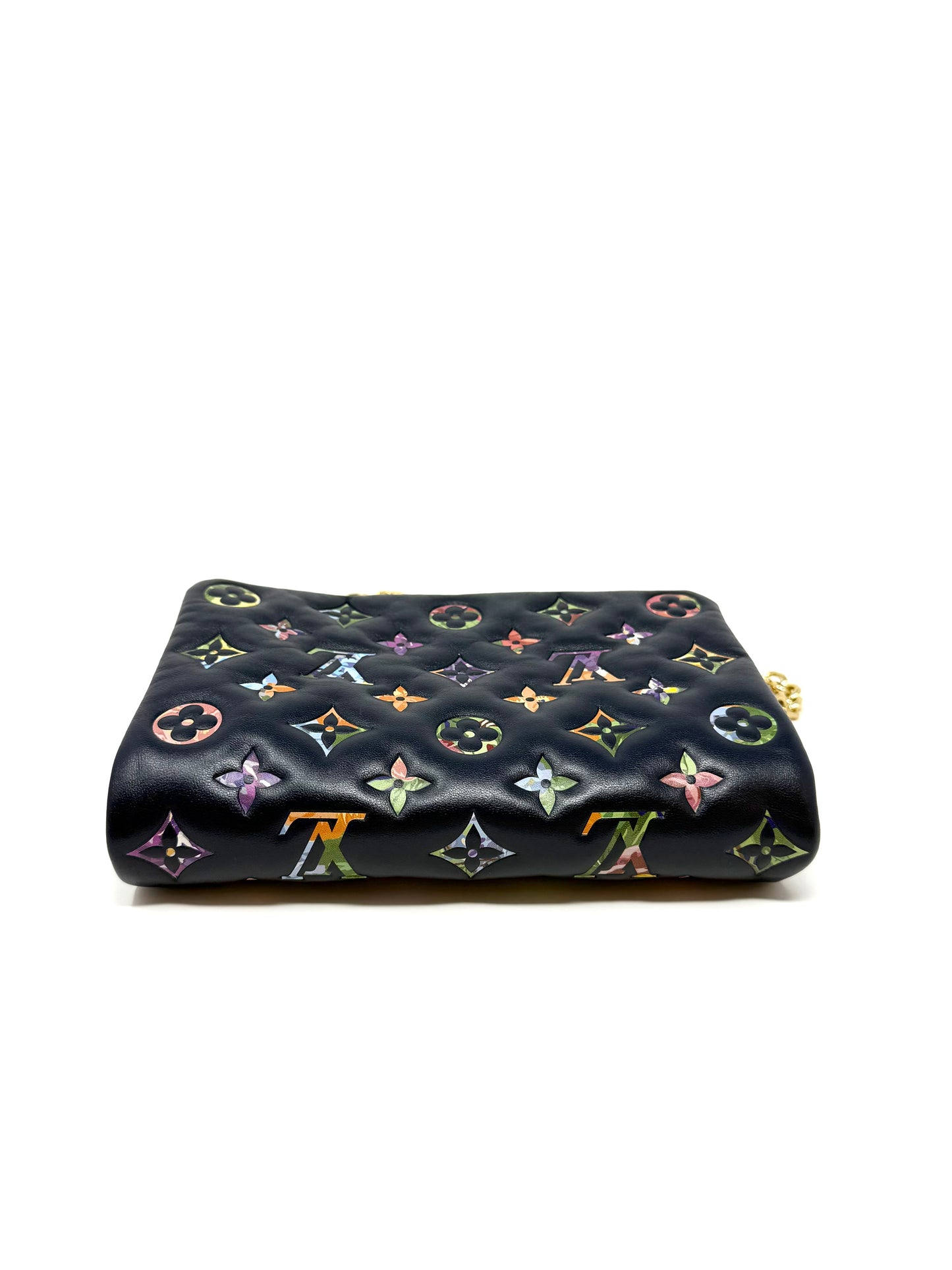Louis Vuitton LV Garden Pochette Coussin Embossed Multicolor Monogram Navy
