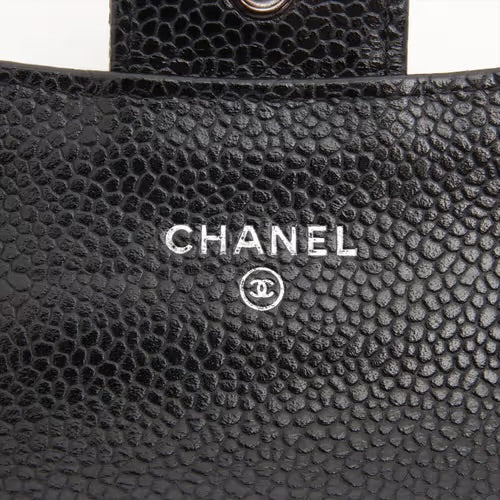 Chanel Classic Flap Card Holder Wallet Black Caviar Silver Hardware