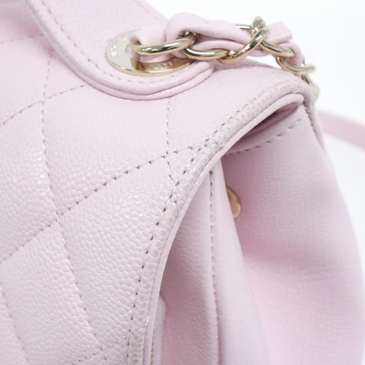 CHANEL Caviar Quilted Medium Business Affinity Flap Light Sakura Rose Pink