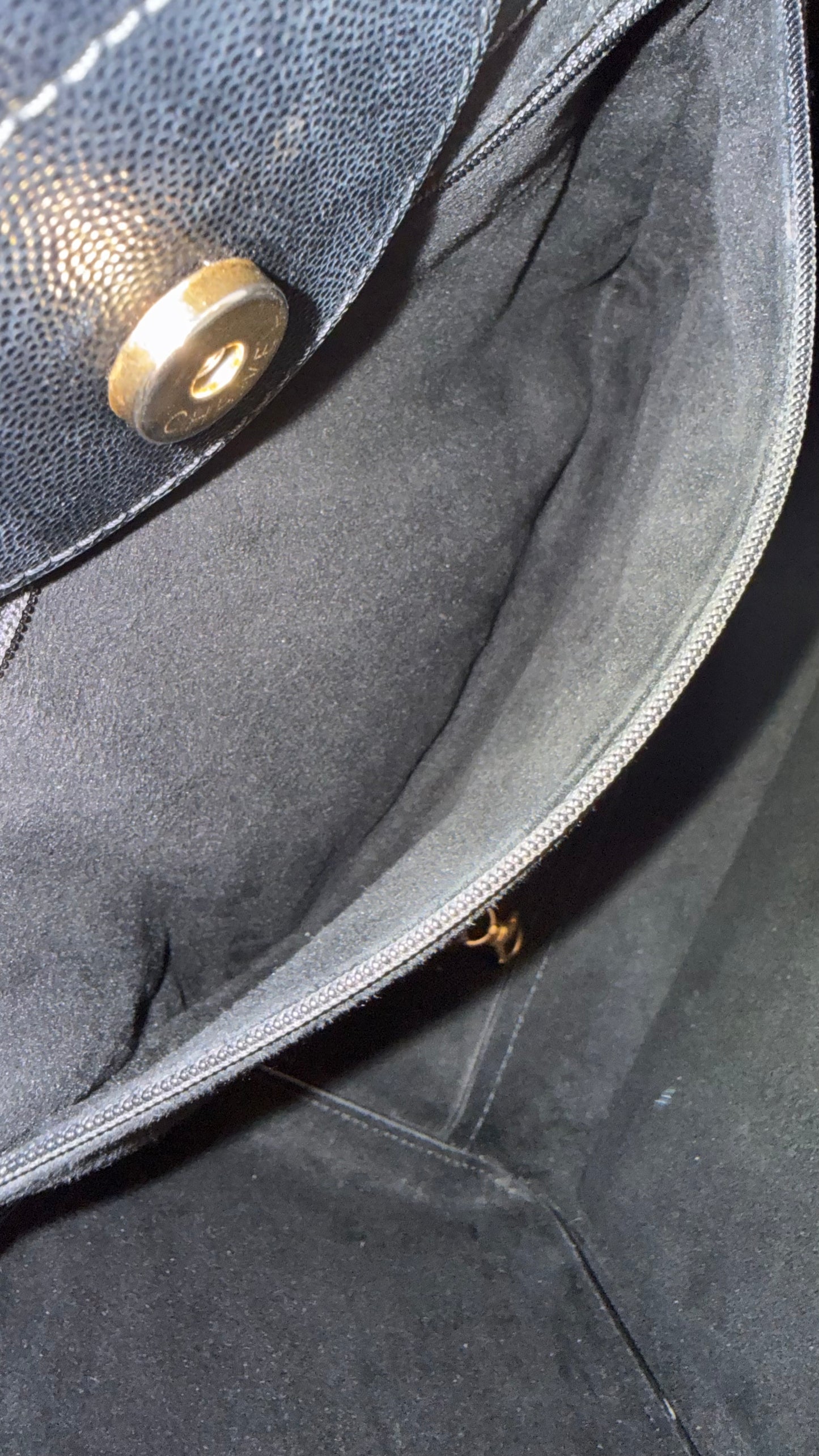 CHANEL Small Black Caviar Studded Deauville Tote