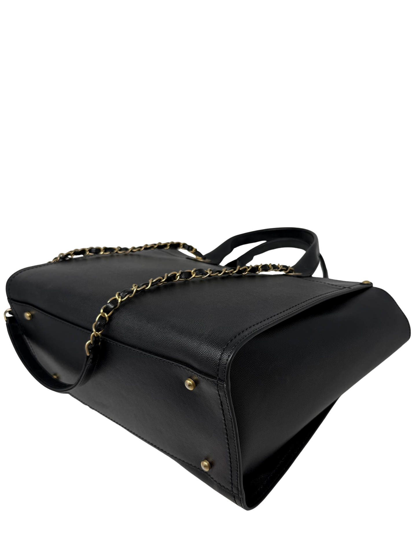 CHANEL Small Black Caviar Studded Deauville Tote