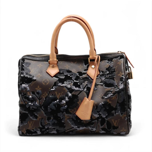 Louis Vuitton Fleur de Jais Speedy 30 Monogram Floral Sequins