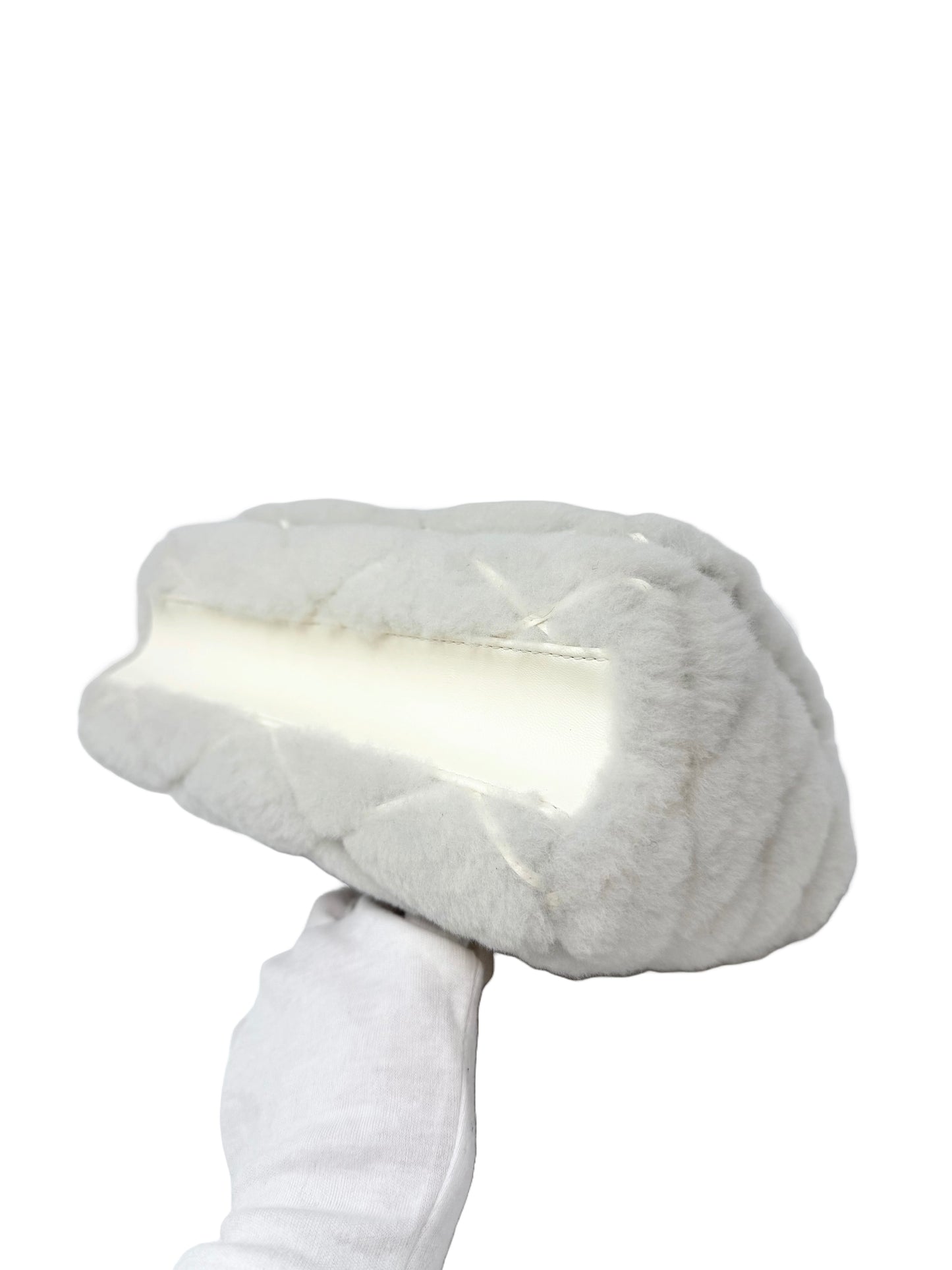 Louis Vuitton Malletage GO-14 MM Shearling Fur Twist White Silver