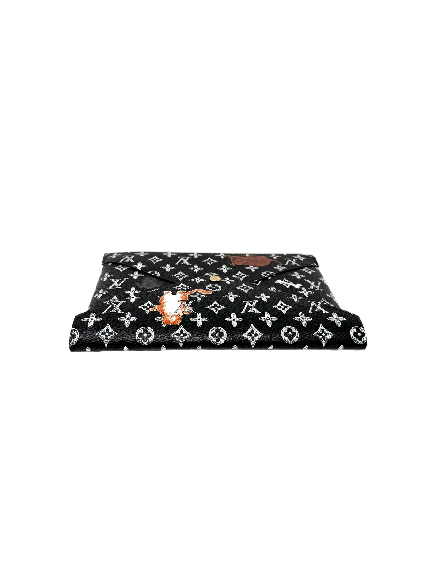Louis Vuitton Grace Coddington Catogram Trunk Kirigami Envelope Clutch GM Black