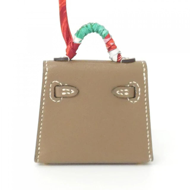 Hermes Mini Kelly Twilly Bag Charm Etoupe Gold Hardware